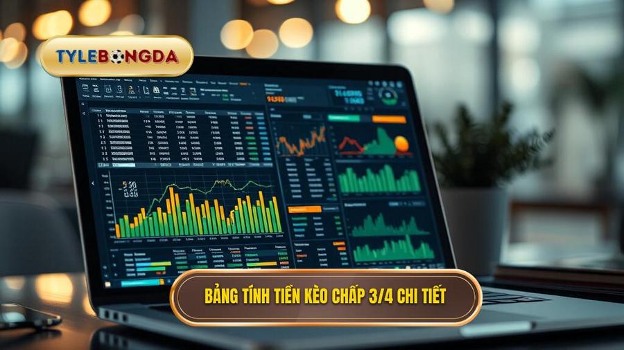 Bảng tính tiền chi tiết cho Kèo chấp 3/4 (0.75)